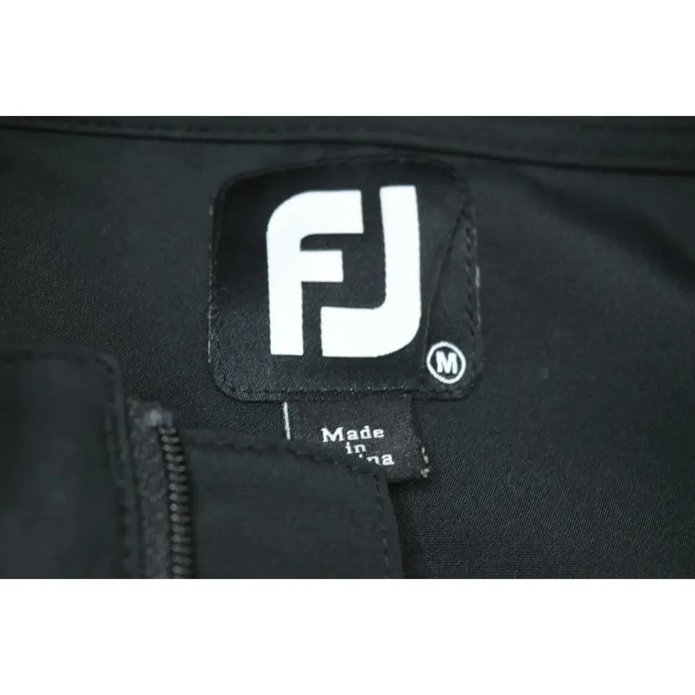 Footjoy Half Zip Windshirt Vest Mens Medium Black Sleeveless Pullover Golf